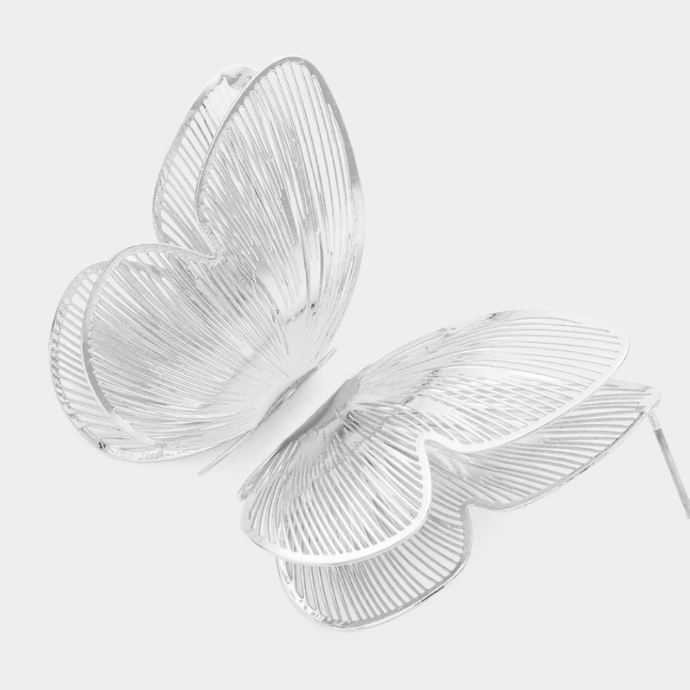 NWT Metal Filigree Butterfly Earrings